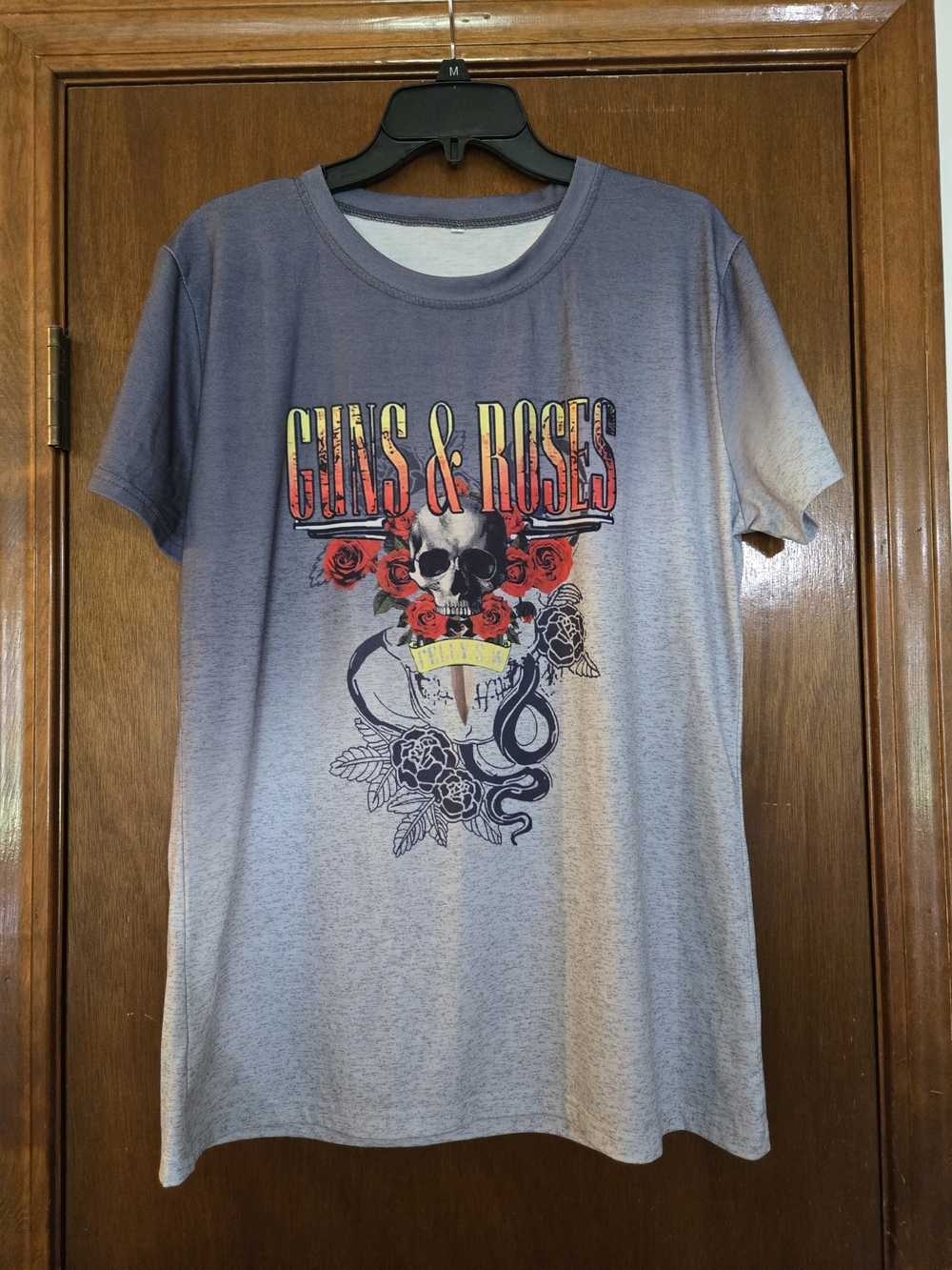 Guns N’ Roses Grey Ombre Skull Graphic T-Shirt L